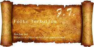 Foltz Tertullia névjegykártya